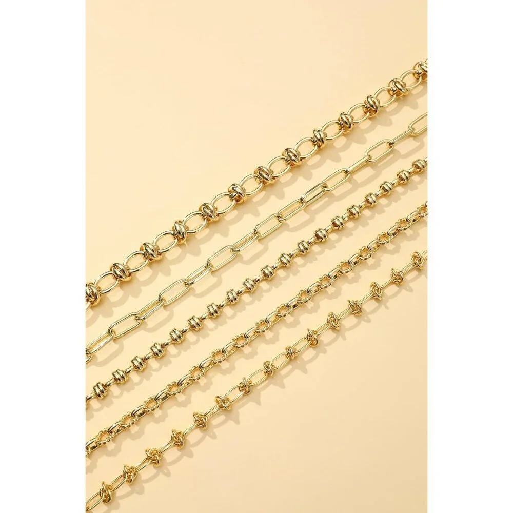 Women Gold 14K Gold Plated Chunky Adjustable Link Choker Chain Hip-Hop Necklace